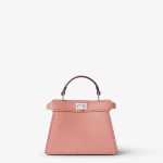 FENDI Peekaboo ISeeU Petite Mauve powder pink Selleria bag with 306 hand-sewn topstitches